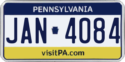PA license plate JAN4084