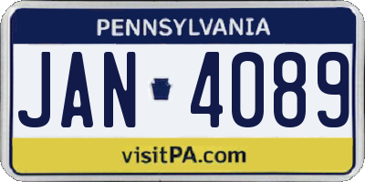 PA license plate JAN4089