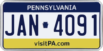 PA license plate JAN4091