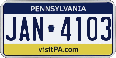 PA license plate JAN4103