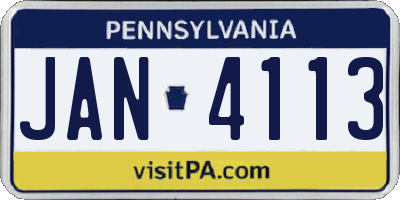 PA license plate JAN4113