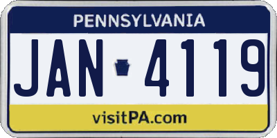 PA license plate JAN4119