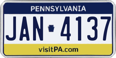 PA license plate JAN4137