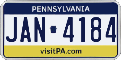 PA license plate JAN4184