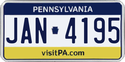 PA license plate JAN4195