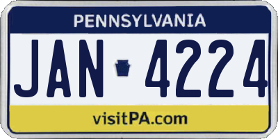 PA license plate JAN4224