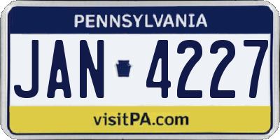PA license plate JAN4227