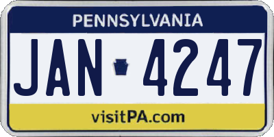 PA license plate JAN4247