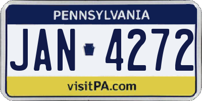 PA license plate JAN4272