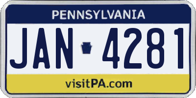 PA license plate JAN4281