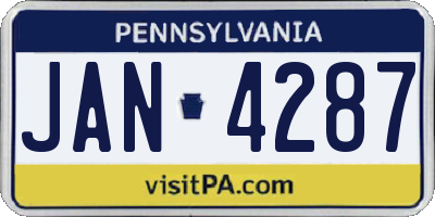 PA license plate JAN4287