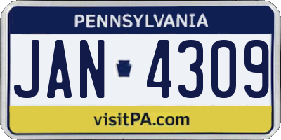 PA license plate JAN4309