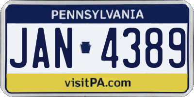PA license plate JAN4389