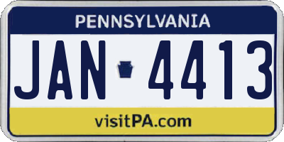 PA license plate JAN4413