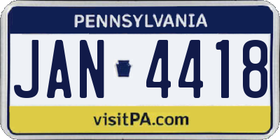 PA license plate JAN4418