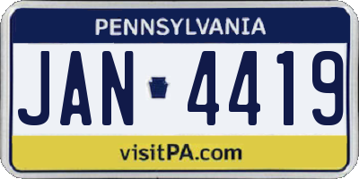 PA license plate JAN4419