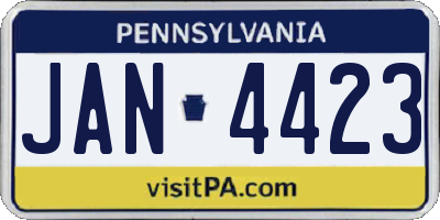 PA license plate JAN4423