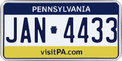 PA license plate JAN4433
