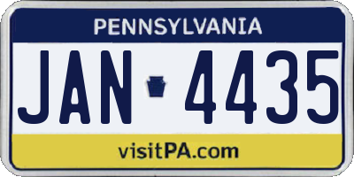 PA license plate JAN4435