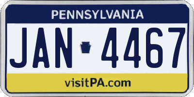 PA license plate JAN4467