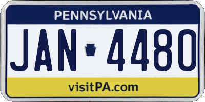 PA license plate JAN4480
