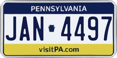 PA license plate JAN4497