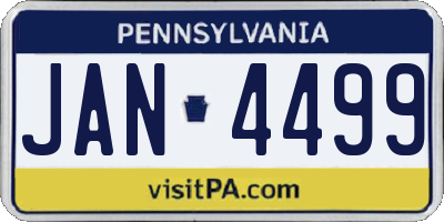 PA license plate JAN4499