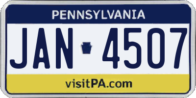 PA license plate JAN4507