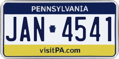 PA license plate JAN4541