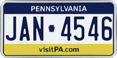PA license plate JAN4546
