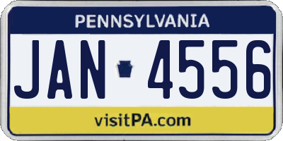 PA license plate JAN4556