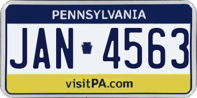 PA license plate JAN4563