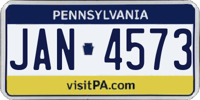 PA license plate JAN4573