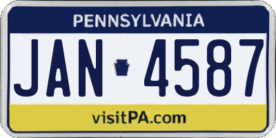 PA license plate JAN4587