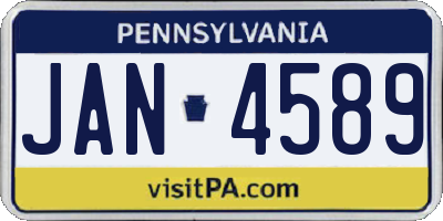 PA license plate JAN4589