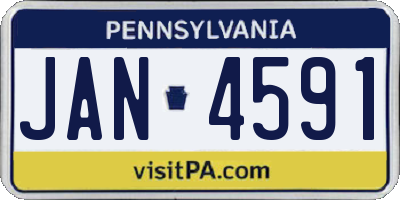 PA license plate JAN4591