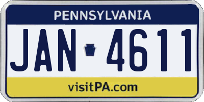 PA license plate JAN4611