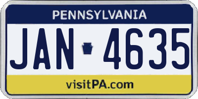 PA license plate JAN4635