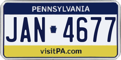 PA license plate JAN4677