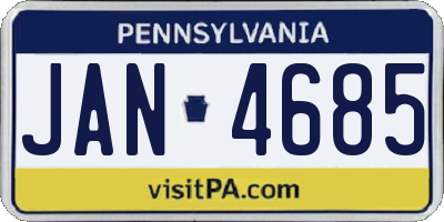 PA license plate JAN4685