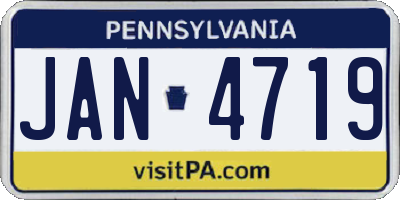 PA license plate JAN4719