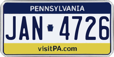 PA license plate JAN4726