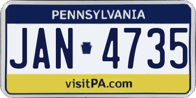 PA license plate JAN4735
