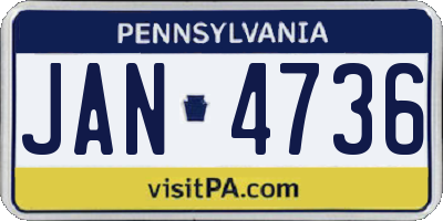 PA license plate JAN4736