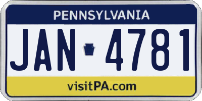 PA license plate JAN4781