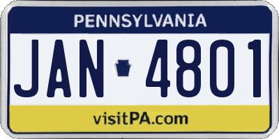 PA license plate JAN4801