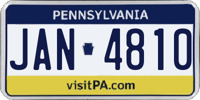PA license plate JAN4810