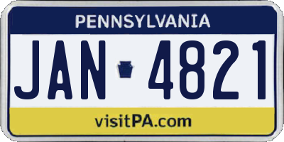 PA license plate JAN4821