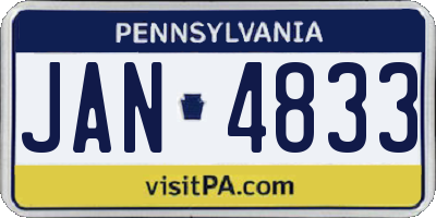 PA license plate JAN4833