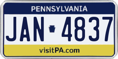 PA license plate JAN4837